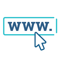 A website icon - a search bar with 'www.' inside it and a mouse cursor hovering over it.