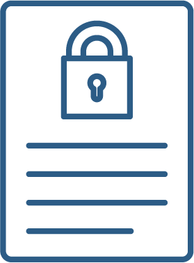 A policy document showing a locked padlock.