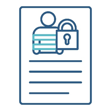 A document showing a person in restraints with a locked padlock next to them. 