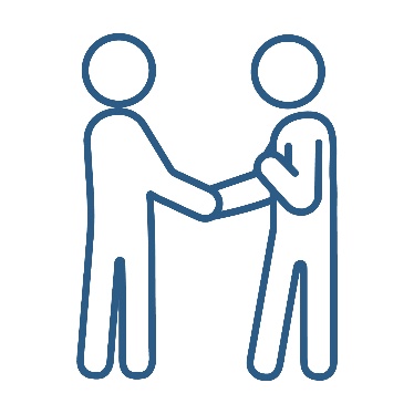 2 people shaking hands.