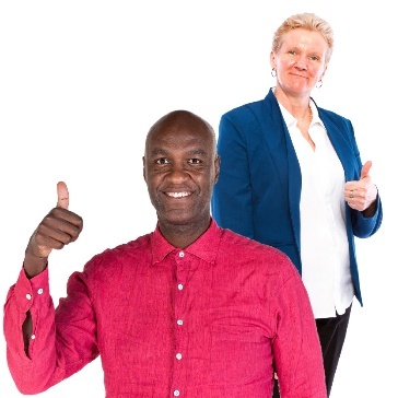 2 people giving a thumbs up.