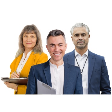 A group of three professionals.