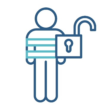 A restrictive practices icon but the lock is unlocked.