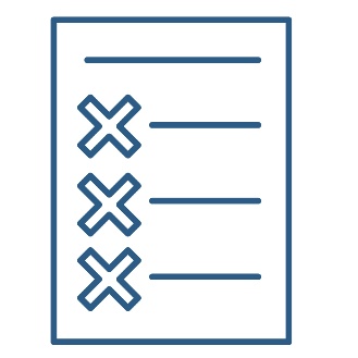 A list with crosses on it.
