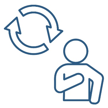 A change icon which is 2 arrows in a circle above a person pointing to themself.