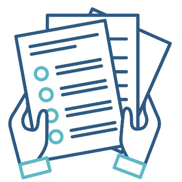 Someone holding 3 different documents.