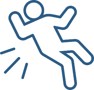 A person falling over backwards.