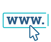 A website icon - a search bar with 'www.' inside it and a mouse cursor hovering over it.